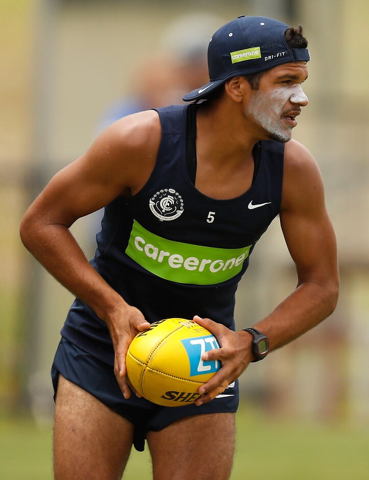 AFL 2016 Training - Carlton 181216 GOLD COAST, AUSTRALIA - DECEMBER 18: Sam Petrevski-Seton of the Blues in action during the Carlton Blues training session at Southport Sharks Oval on the Gold Coast, Australia on December 18, 2016. (Photo by Michael Willson/AFL Media)